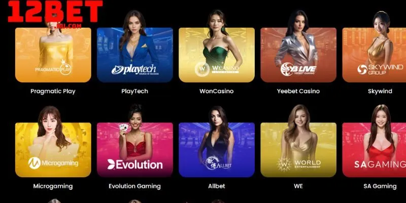 Casino 12BET hợp tác với nhiều đối tác uy tín